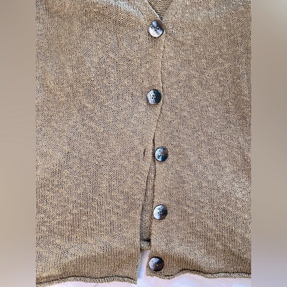 Zara Gold Knit Cardigan Medium - Picture 5 of 7